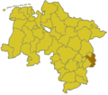 Lage des Landkreises Helmstedt in Niedersachsen